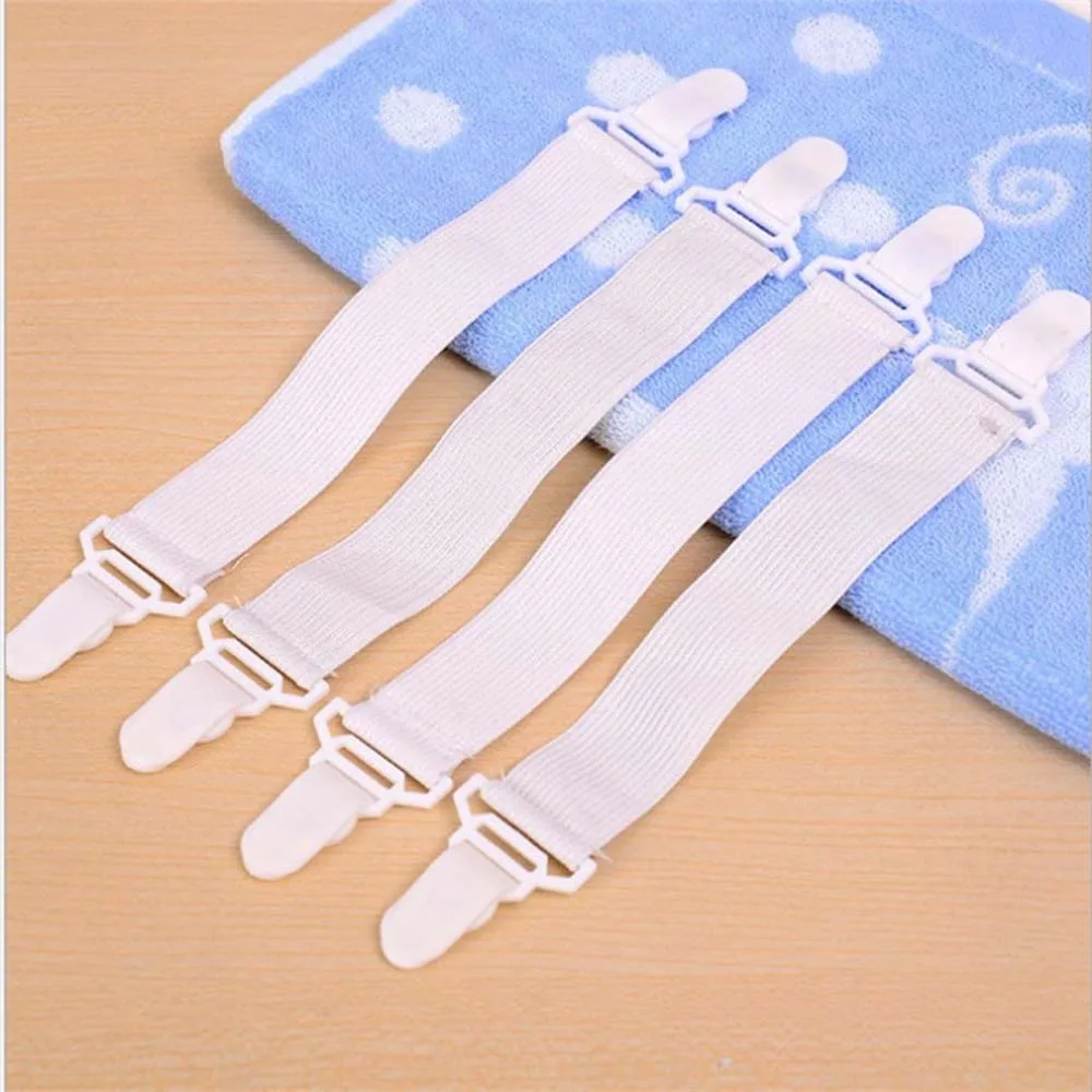 4 Pcs White Bed Sheet Mattress Cover Blankets Home Grippers Clip Holder Fasteners Elastic Straps Fixing Slip-Resistant Belt 28 | Дом и сад