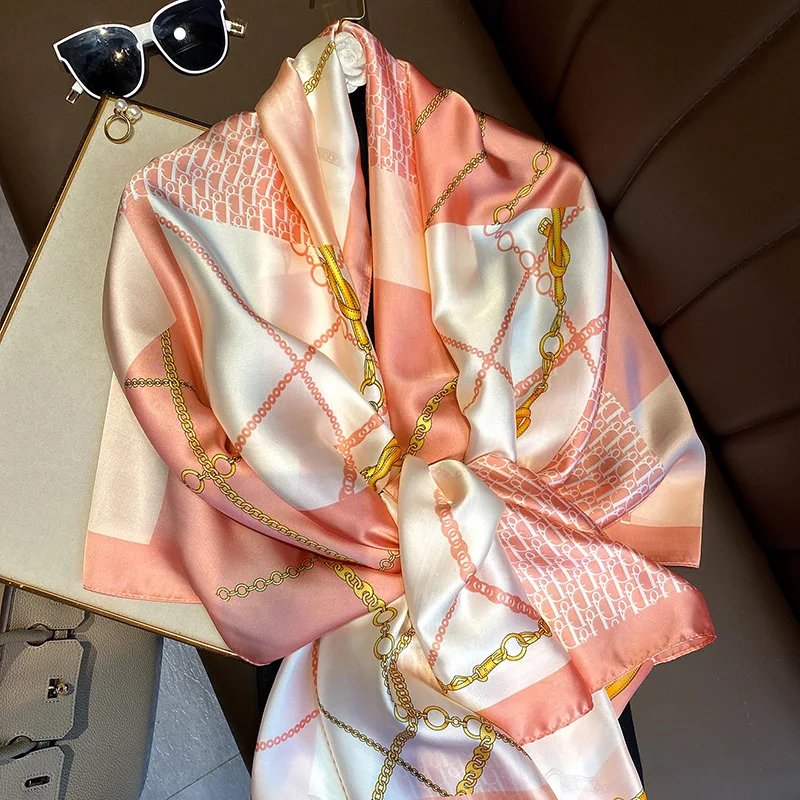 Шелковый шарф для женщин роскошные брендовые шали и палантины дизайнерский