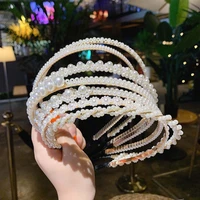 2021 women elegant full pearls thin hairbands sweet headband hair band hoops lady girls fashion hair accessories headwear