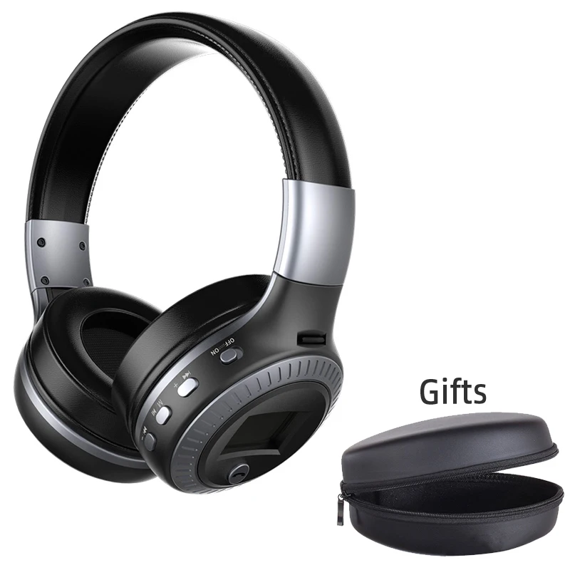 Black with Grey ZEALOT B19 Bluetooth наушники с микрофоном стерео Бас гарнитуры для iphone мобильный компьютер беспроводные наушники с fm-радио - Цвет: Black with Grey