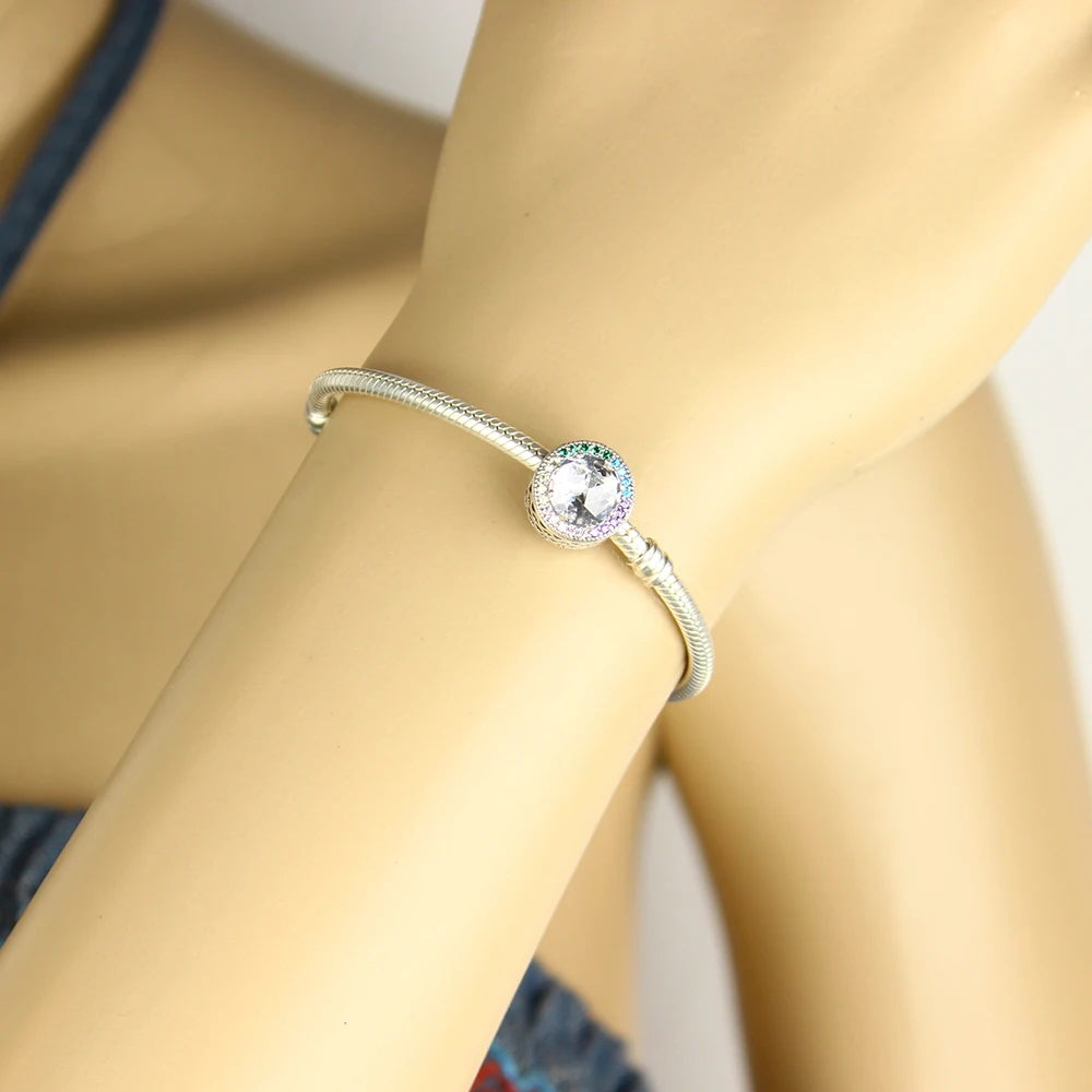 

Fit Original Pandora Bracelet Bangle DIY Jewelry Making 2018 New 925 Sterling Silver Colorful Radiant Hearts Charm With Mix CZ