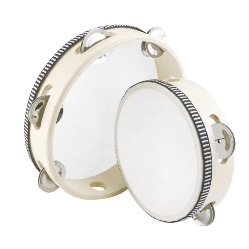 

2 предмета ручной Тамбурин барабан с металлические колокольчики, музыкальные развивающие игрушки инструмент для детский праздничный костю...