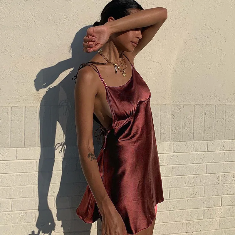 Новое атласное платье Европа и США тренд мода удобные атласные шарфы ремень