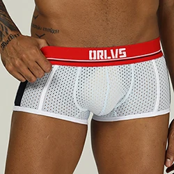 Мужские трусы боксеры Gay Mesh boxerкороткие Дышащие Боксеры Мужское нижнее белье мужские трусы забавные трусы Homme мужская одежда OR193 - Цвет: Skyblue