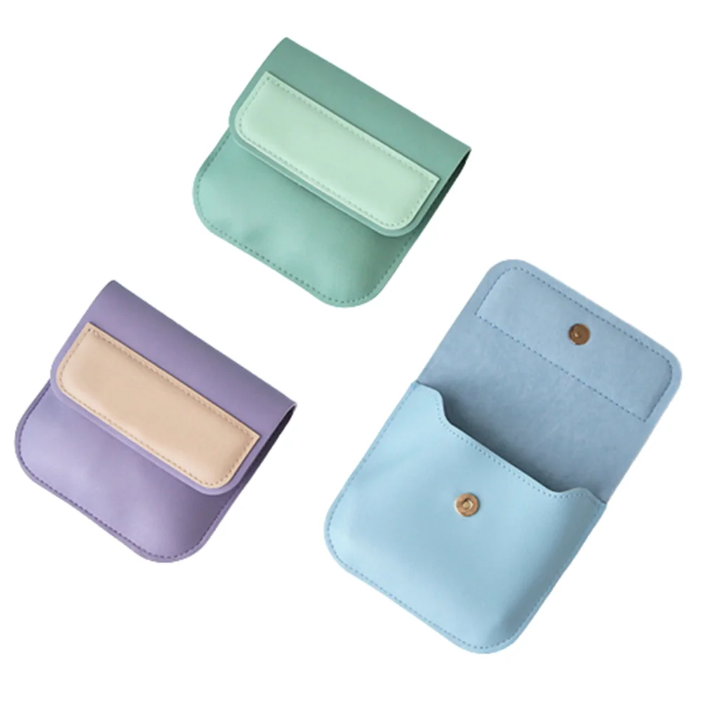 

Unisex Fashion Coin Purse Mini Pu Leather Wallet Money Pouch Keyring Id Card Holder Portable Earphone Women Lipstick Storage Bag