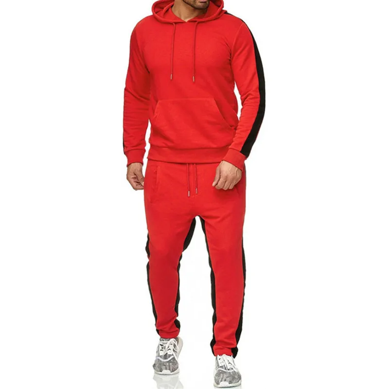 

New 2-piece set Men Hoodies Suit Fleece Warm Tracksuit Men Sweatshirt Suit Hoodie+Sweat pants Jogging Hip hop Hooded Tracksuit