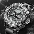 LIGE 2021 мужские часы Лидирующий бренд Роскошные модные наручные часы с двойным дисплеем аналоговые цифровые спортивные водонепроницаемые часы Relogio Masculino - фото