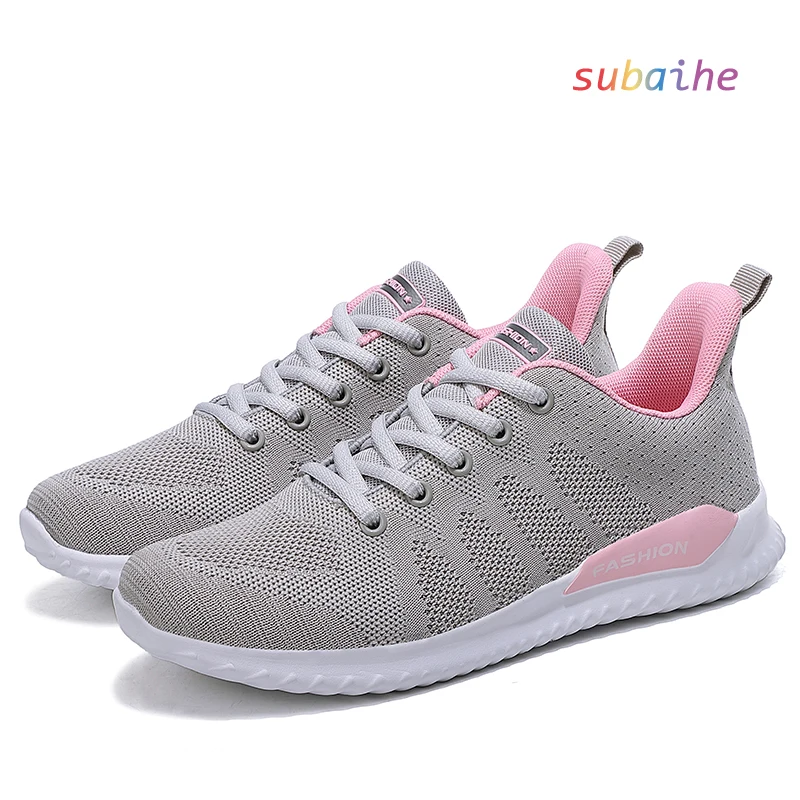 Рекламная женская обувь для бега кроссовки женские легкие эластичные вязанные