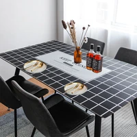 nordic leather tablecloth waterproof oil proof coffee dinner table lattice placemat table decor customized furniture protector