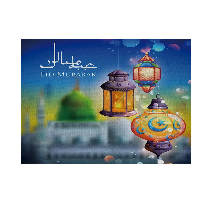 ИД Мубарак Рамадан Полотна салфетки лунный свет принт кафе творческие подставки