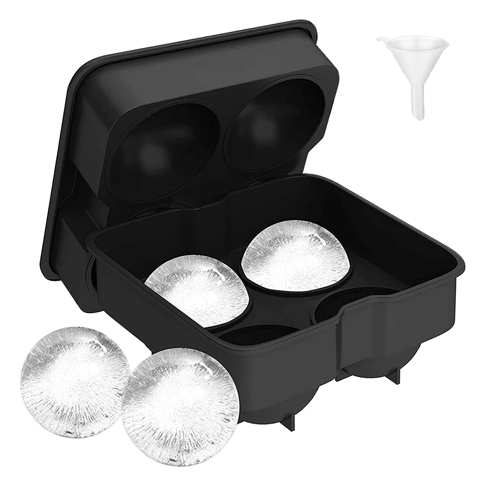 

UPORS 2 шт./компл. Ice Ball Maker Новинка Пищевая силиконовая форма с воронкой гибкий поднос для льда с 4 × 4,5 см круглыми сферами для льда