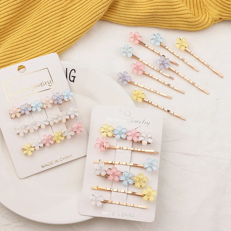 

1set Flower Hairpins Ponytail Cute Flower Hair Clip Fashion Elastic Ring Women Girls Kids Holder Hair Accessories B64247