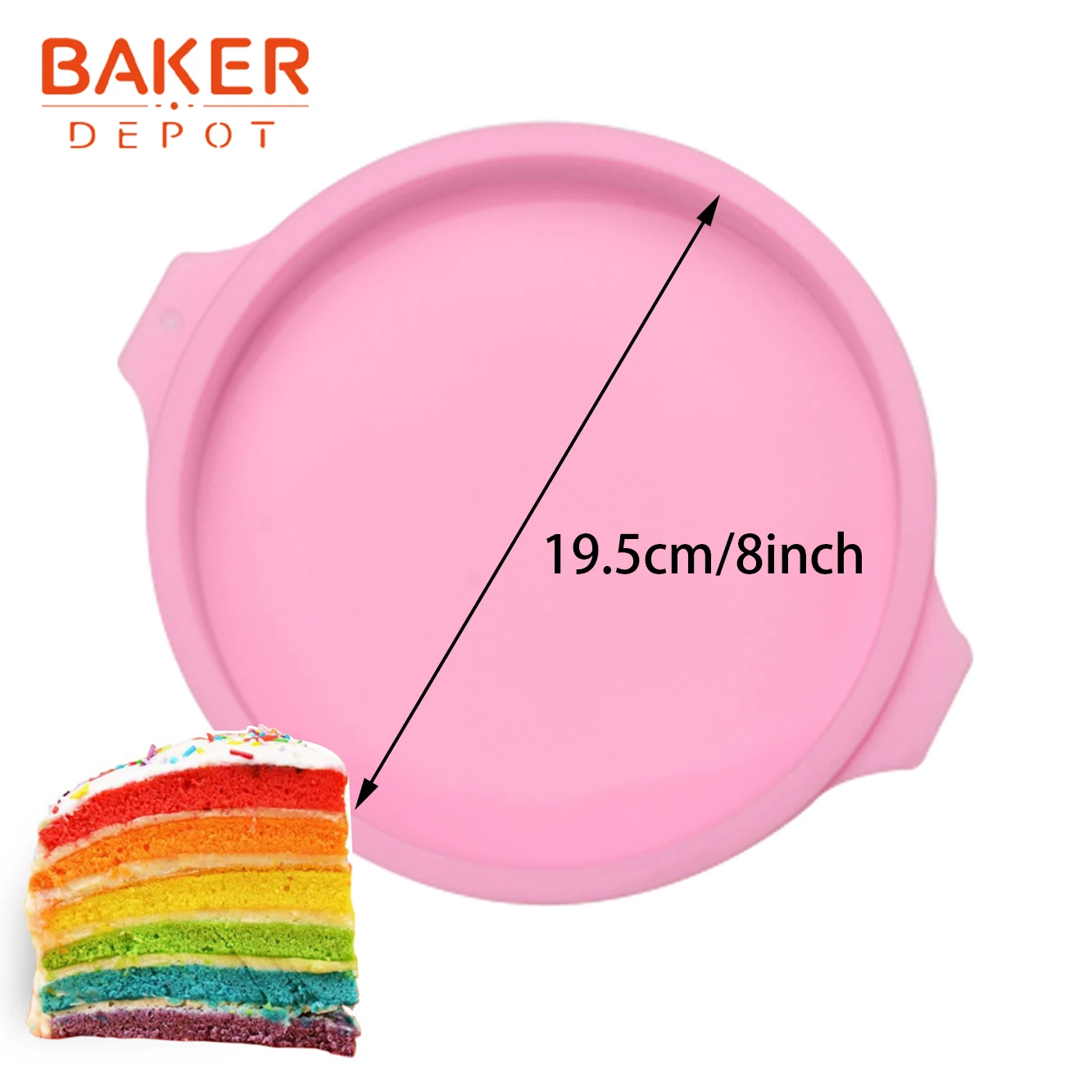 CDY-430 BAKER DEPOT, силиконовая форма для торта, выпечки, КРУГЛЫЙ пудинг, хлеб, радужная форма для торта, форма для пиццы, украшение торта, сделай сам, на день рождения - Цвет: CDY-430