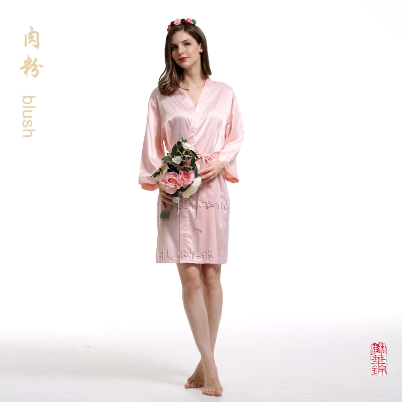 Халат для подружки невесты матовый Атласный халат шелковый Свадебный
