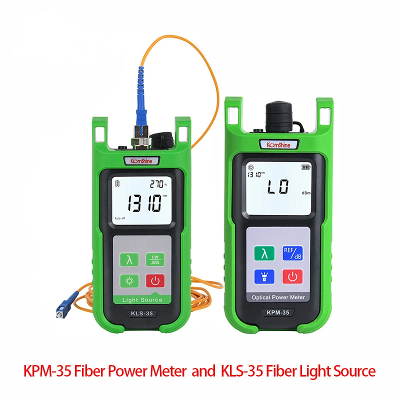 KomShine KPM-35-A-P Optic fiber power meter FTTH fiber cable tester and Singlemode Fiber Optical Light Source KLS-35-S