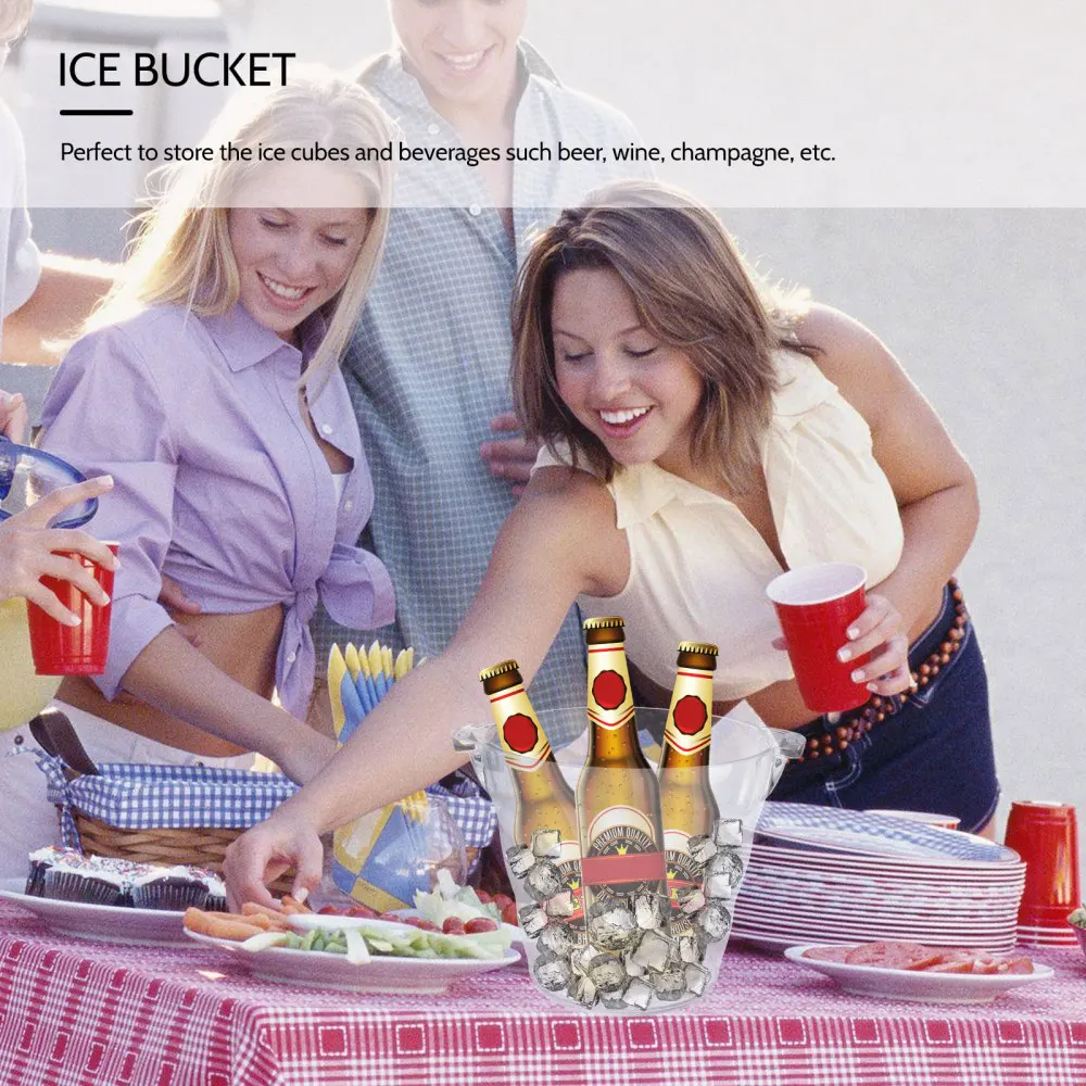 

1pc Acylic Ice Cube Storage Bucket Professional Acrylic Ice Bucket Transparent