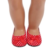 red bottom and white spot shoes for 18 46cm american girl reborn newborn doll accessories