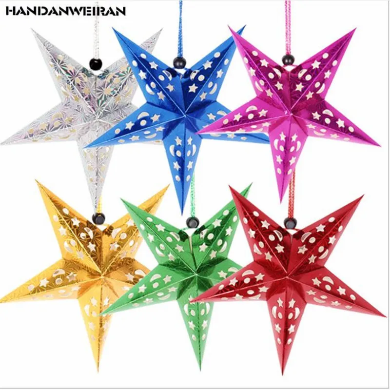 1 шт. рождественские украшения для домашний лазер звезда бумага Трехмерная