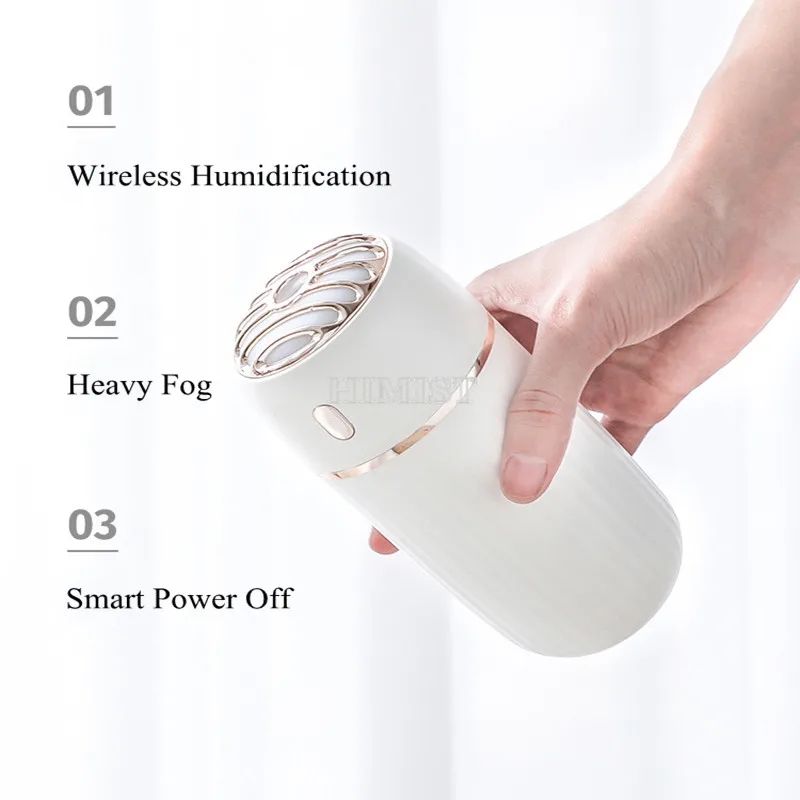 

300ml Wireless Ultrasonic Air Humidifier USB Aroma Essential Oil Diffuser Home Car Office Fogger Mist Maker with Warm Night Lamp