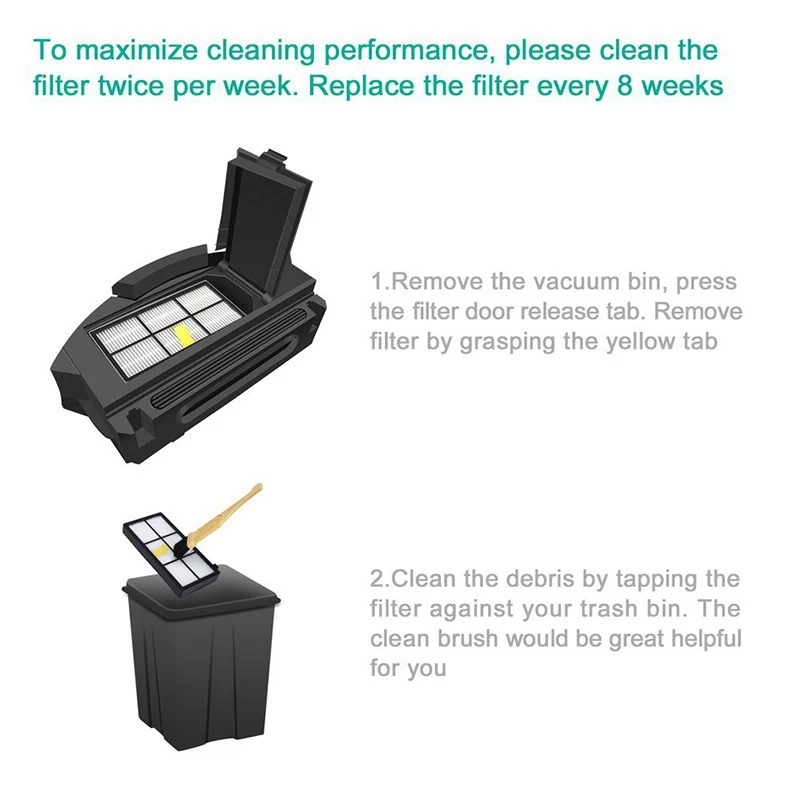 

Vacuum Cleaner Parts 24Pcs Accessories for Irobot Roomba 880 860 870 871 980 990 Replenishment Parts Spare Brushes Kit