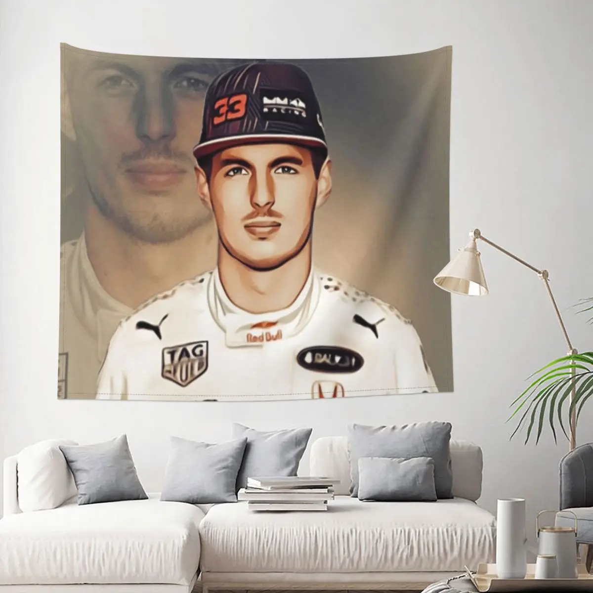 

Verstappen New Tapestry F1 Formula Decoration Wall Room Home Decor Hanging Bedroom Kawaii Pattern Style