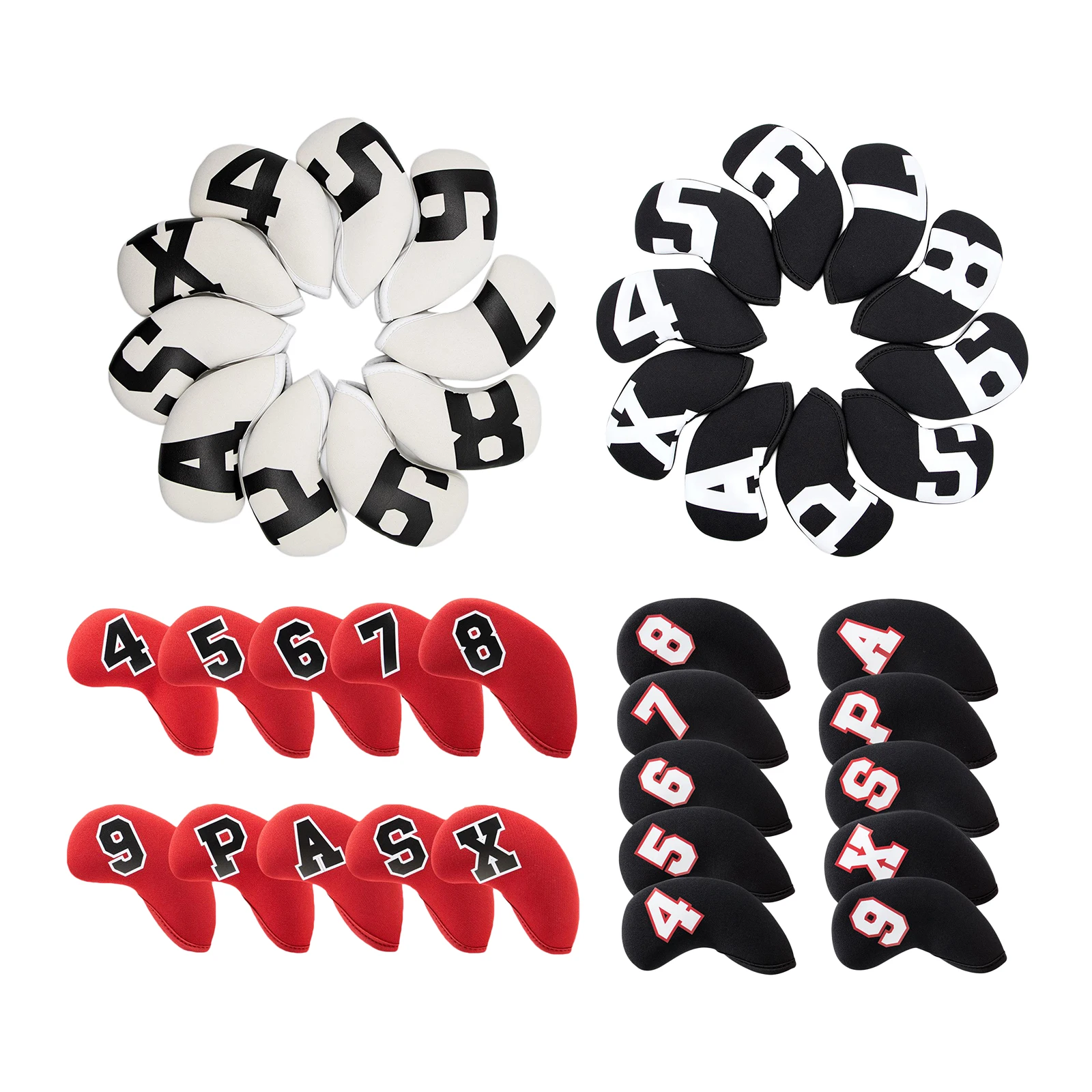 

10Pcs Golf Iron Headcover Waterproof Head Cover Golfer Protection 4-9,A~X
