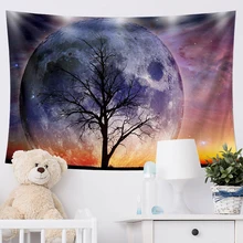 Tapestries Moon Psychedelic Macrame Wall Hanging Room Decor Hippie Carpet Witchcraft Beach Blanket Home Decoration Yoga Mat (2)