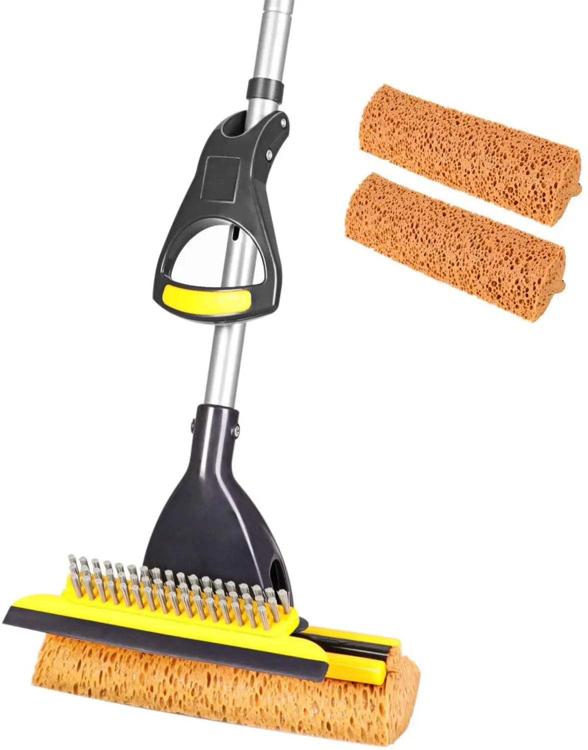

Eyliden губчатая швабра с 2 насадками для домашнего и коммерческого использования для плитки, пола, ванной, гаража, уборки