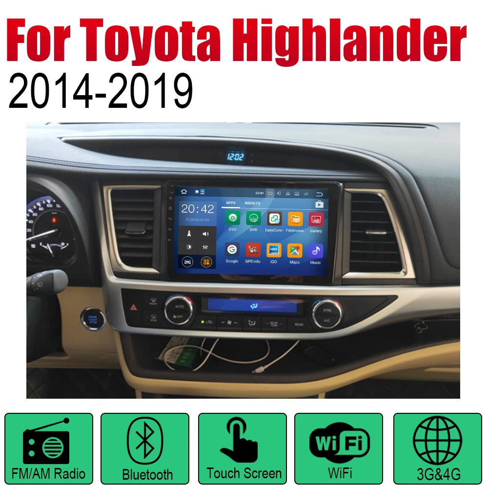 Автомагнитола ZaiXi 2 Din Android автомобильный плеер для Toyota Highlander XU50 серии 2014 ~ 2019 GPS