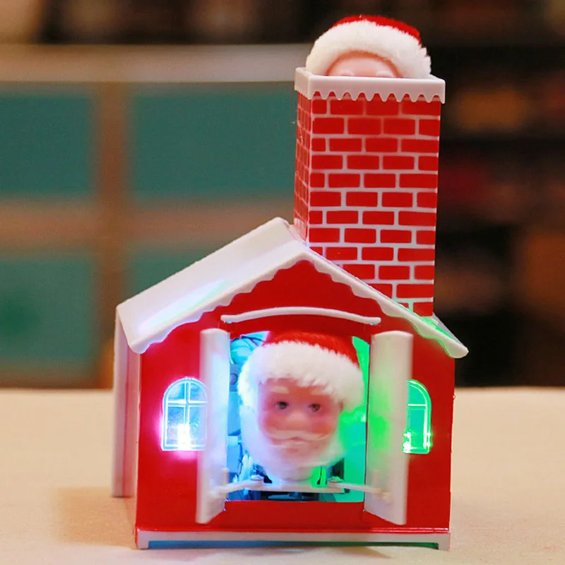 Рождественская электрическая плюшевая кукла игрушки Санта Клаус поднимающийся