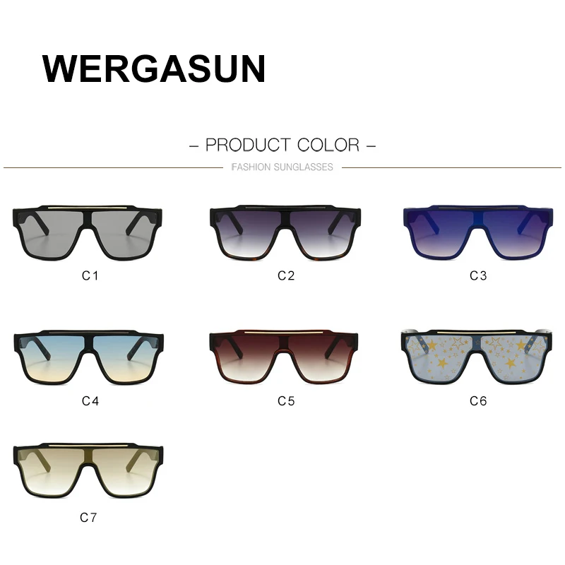 WERGASUN новые модные солнцезащитные очки в большой оправе для мужчин квадратные