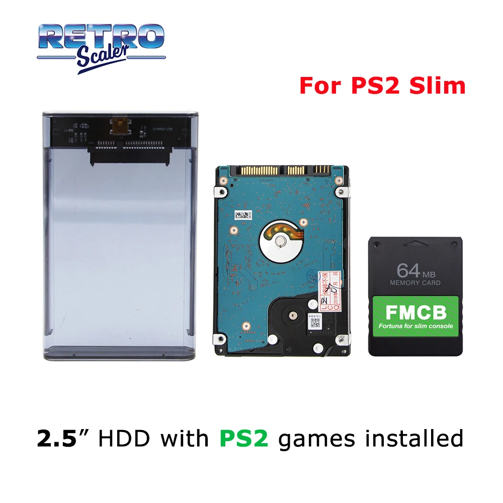 FMCB 8 Мб/16 Мб/32 Мб/64 МБ для PS2 Slim + 2 5 &quotSATA жесткий диск 320/500 Гб/1/2 ТБ с установленными