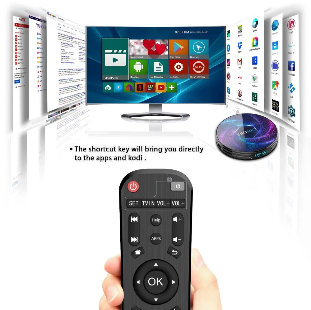 Восьмиядерный RK3368PRO HK1 MAX Plus Android 9,0 Smart tv Box 4 Гб 128 Гб 1080P H.265 4K HK1MAX телеприставка PK H96MAX X96MINI