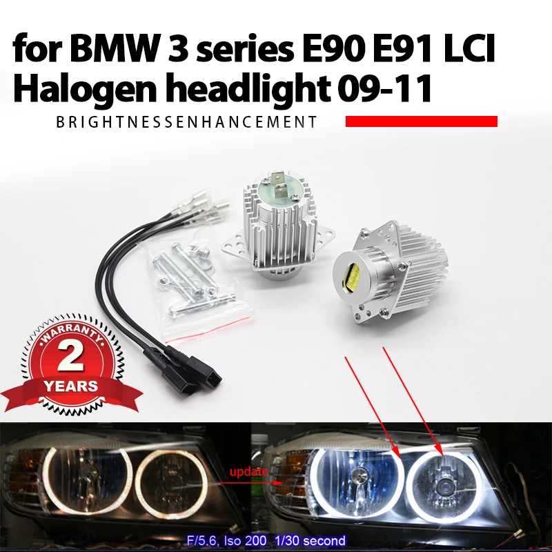 

6000K White color DRL Daytime light 160W/pair Angel Eyes Bulbs for BMW 3 series E90 E91 LCI Halogen 09-11 LED Marker Light