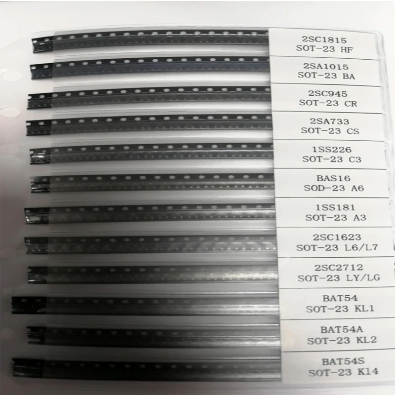 ТРАНЗИСТОР комплект 2SC1815 2SA1015 2SC945 2SA733 1SS226 ABS16 1SS181 2SC1623 2SC2712 BAT54 BAT54A BAT54S Итого 12*25 шт =