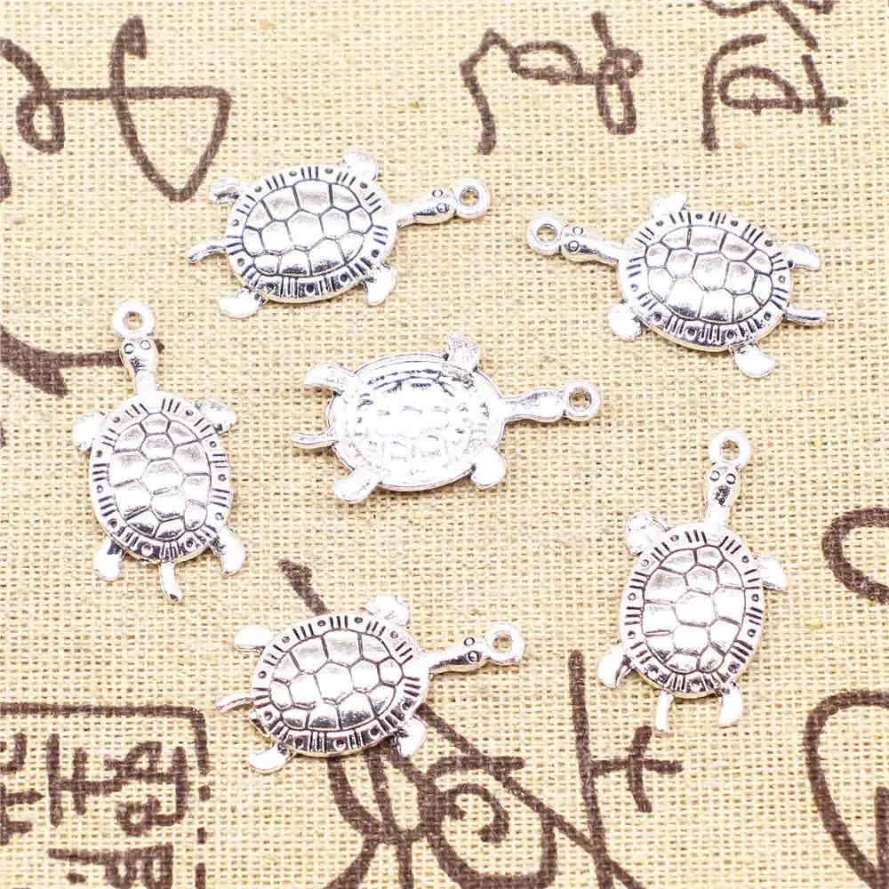 

30 шт., подвески в виде черепахи, 16 х31 мм