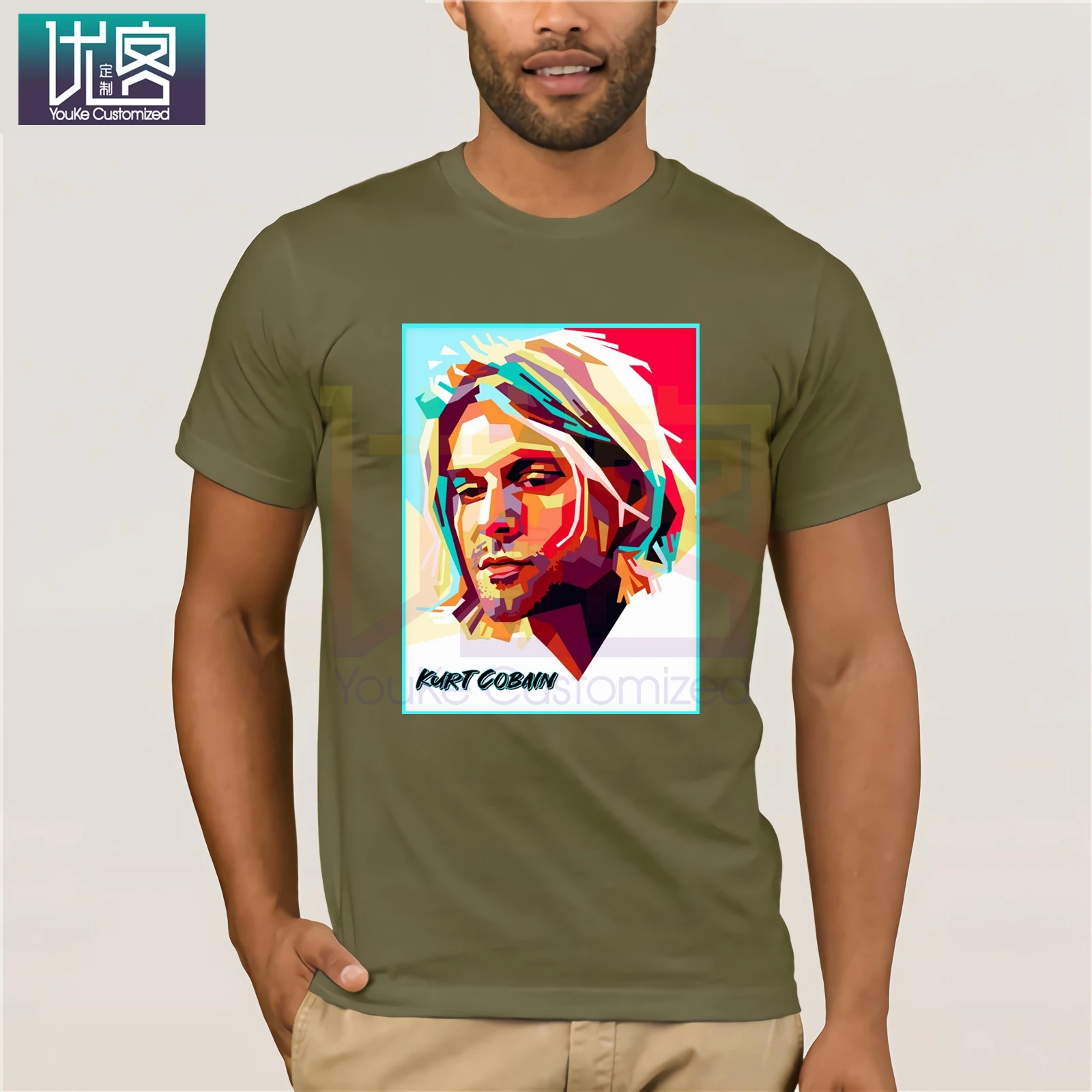 Мужская футболка Nirvana Kurt Cobain белая унисекс потрясающая короткий рукав уникальный