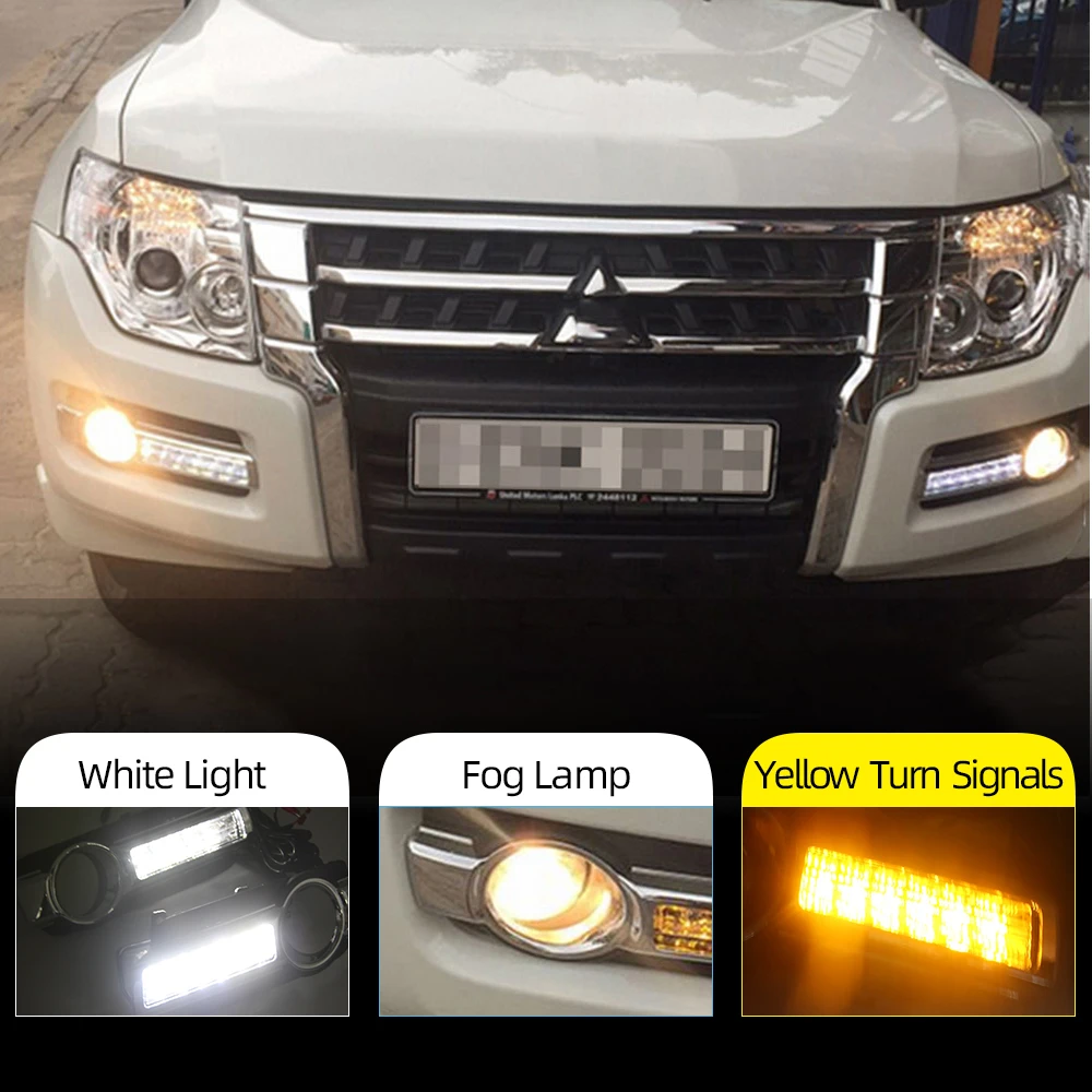 Автомобильные светодиодные дневные хосветильник DRL для Mitsubishi Pajero Montero V93 2015 2016 2017