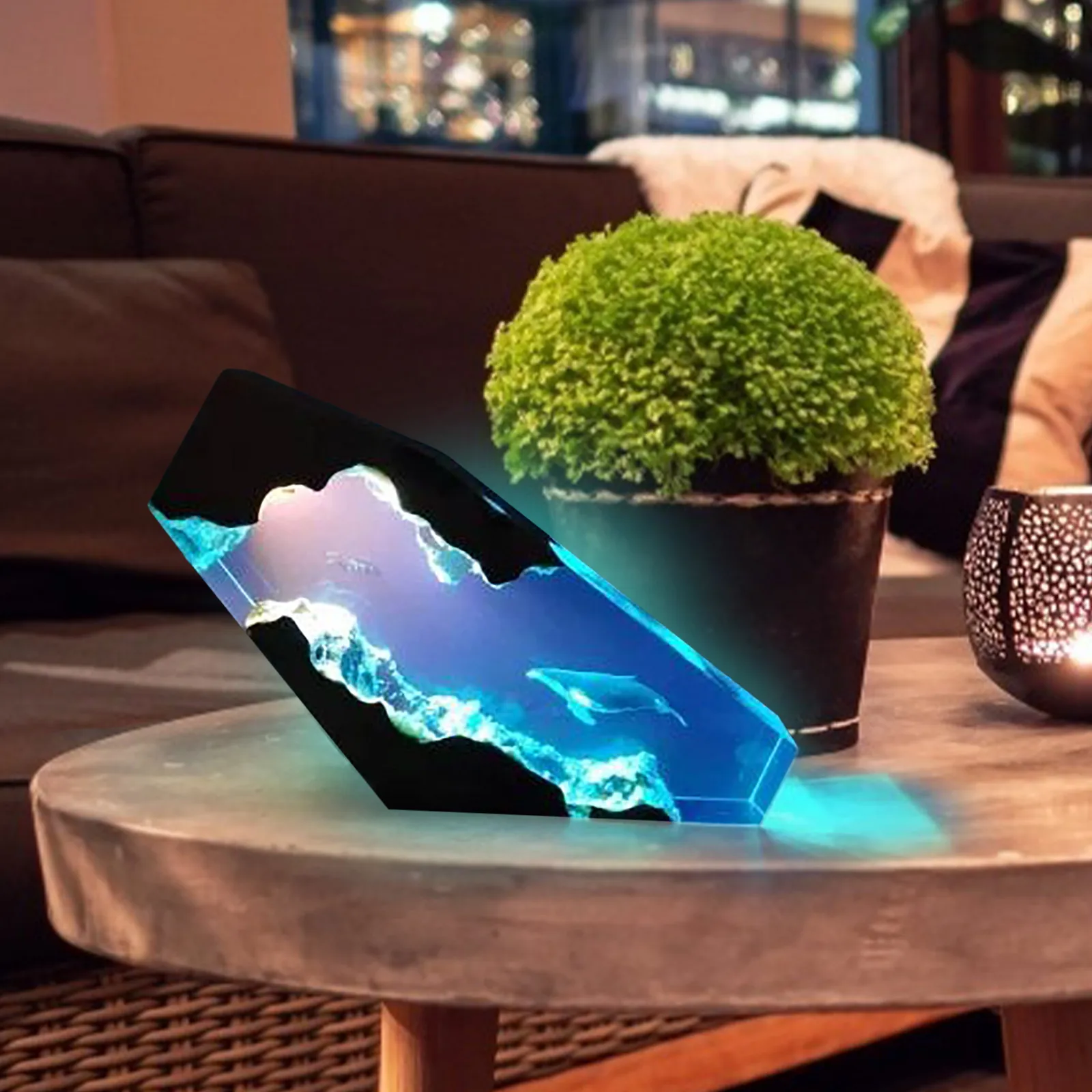 Большая эпоксидная полимерная лампа настольный декоративный светильник для