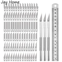 precision carving craft knife kits with 90 spare knife blades 6inch stainless steel ruler for scrapbooking cutting diy project