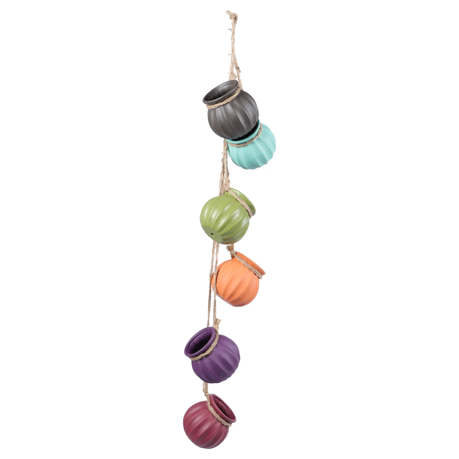 

1 Set Hanging Ceramic Mini Pots Planters Bonsai Plant Pots with Hemp Rope