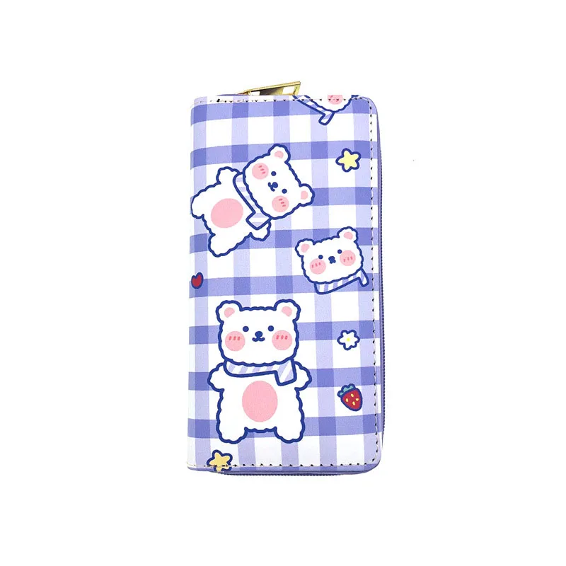 

KANDRA Candy Bear Print Cartoon Wallet Coin Purse for Girls PU Leather Zipper Rabbit Wallets Girls Card Holder Valentine Gift
