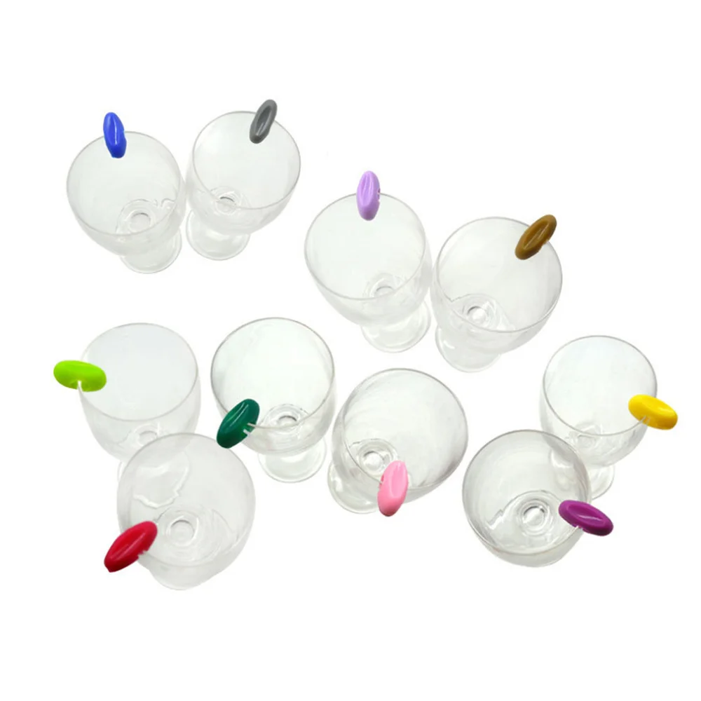 

24pcs Silicone Wine Glass Mark Creative Recognizer Cup Distinguisher for Home Party Banquet (Mixed Color)