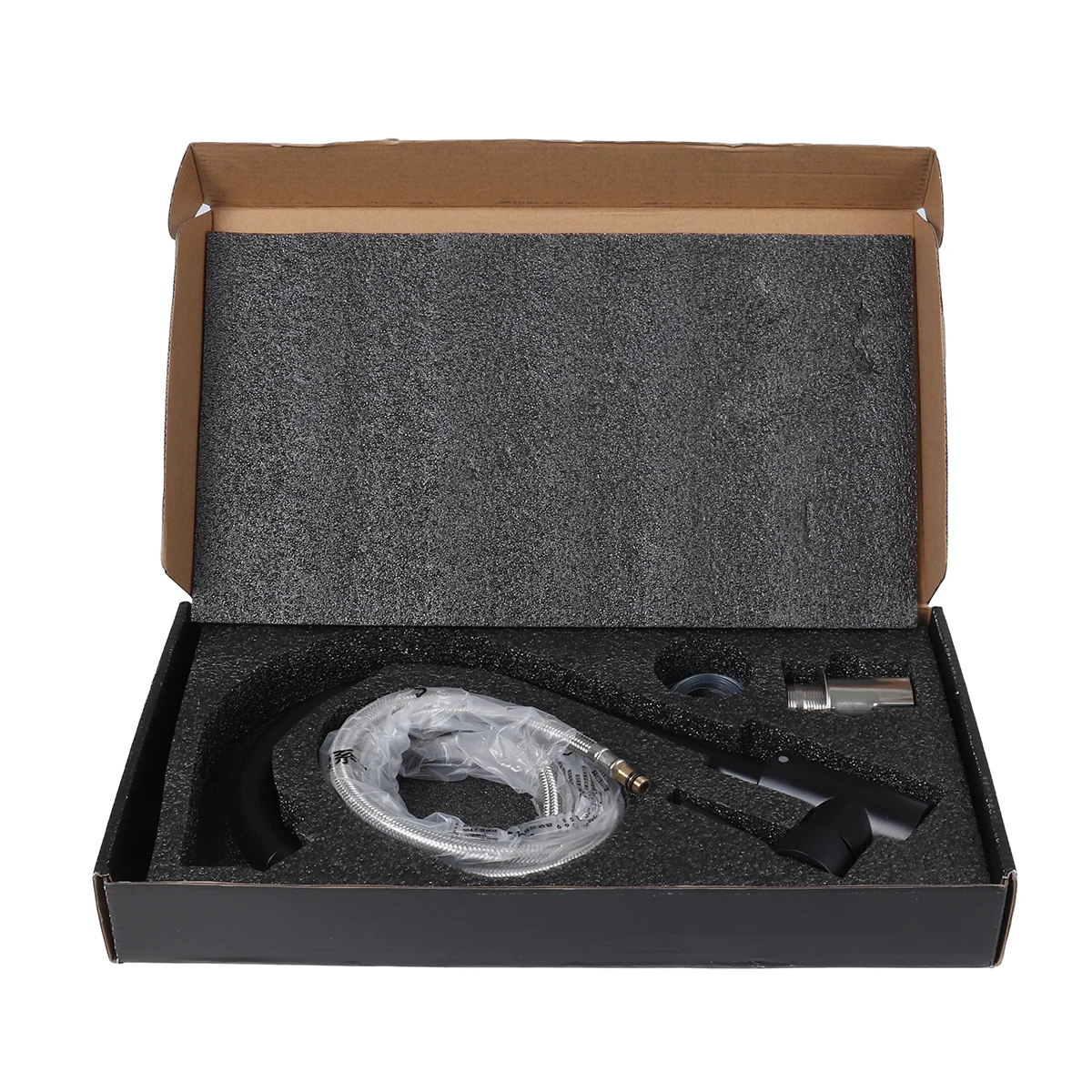 Черный кухонный кран из нержавеющей стали для раковины горячей и холодной воды с