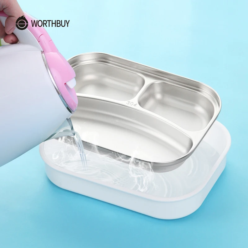 Японский цветной узор Bento Box 304 Ланч-бокс из нержавеющей стали с отделениями для