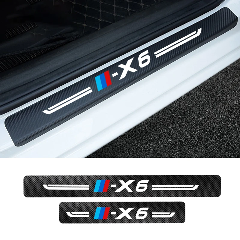 

4pcs Car threshold strip carbon fiber Car Trunk protection sticker For BMW X6 Car paint protection decal Car Accessories