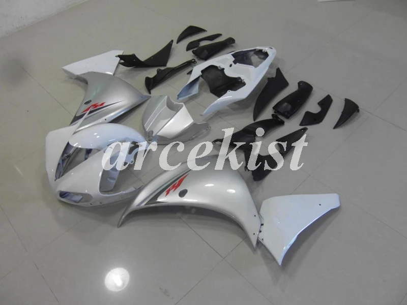 

New ABS Motorcycle Full Fairings kit fit for YAMAHA YZF-R1 2013 2014 13 14 R1 Body set Silver white