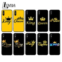 king and queen for xiaomi redmi 10x pro 5g 9a 9i 9t 9 go k40 k30 k20 ultra 8 7 6 5 4x pro soft black phone case