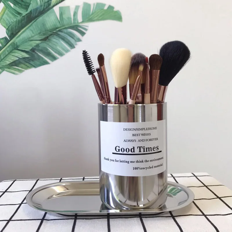 Держатель кистей для макияжа из нержавеющей стали инструменты органайзер стола