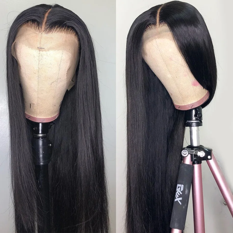 Luvin 250 Плотность 13x6 прямые 8-28 30 дюймов без клея поддельные головы кружева передние человеческие волосы парики предварительно сорванные бразильский фронтальный парик